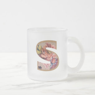 Ländliches Blumeninitial S Monogramm Mattglastasse