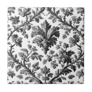 Ländliches Blumenmotiv-Monochrom Elegant Fliese