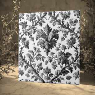 Ländliches Blumenmotiv-Monochrom Elegant Fliese