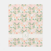 Ländliches Blumenmuster Rosa Punkte Hübsch Fleecedecke (Vorderseite)