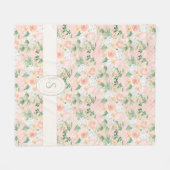 Ländliches Blumenmuster Rosa Punkte Hübsch Fleecedecke (Vorderseite (Horizontal))