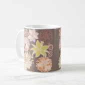 Ländliches Boho-Asphalt-Blumenmuster  Kaffeetasse (Vorderseite Links)