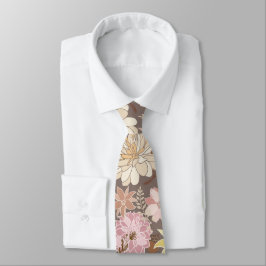 Ländliches Boho-Asphalt-Blumenmuster  Krawatte