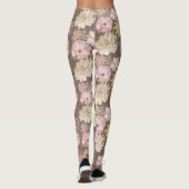 Ländliches Boho-Asphalt-Blumenmuster Leggings (Rückseite)