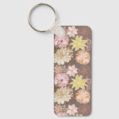 Ländliches Boho-Asphalt-Blumenmuster Schlüsselanhänger (Vorderseite)