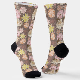 Ländliches Boho-Asphalt-Blumenmuster  Socken
