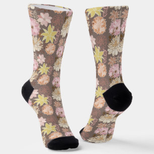 Ländliches Boho-Asphalt-Blumenmuster Socken