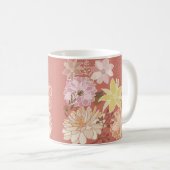 Ländliches Boho-Blumenmuster Kaffeetasse (VorderseiteRechts)