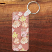 Ländliches Boho-Blumenmuster Schlüsselanhänger (Rückseite)
