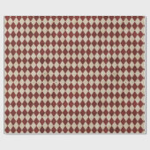 Ländliches Burgund Karomuster Geschenkpapier (Flach)