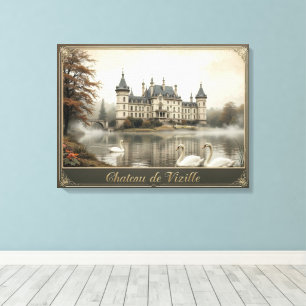 Ländliches Château de Vizille Vintage Französische Leinwanddruck