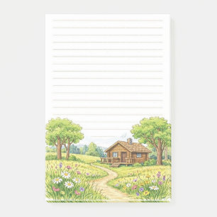 Ländliches Cottage Notizbuch mit Linien Cozy Ca Post-it Klebezettel