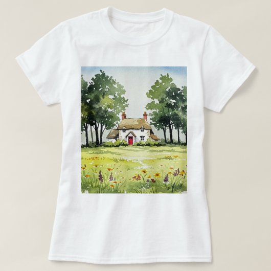 Ländliches Cottage T-Shirt (Design vorne)