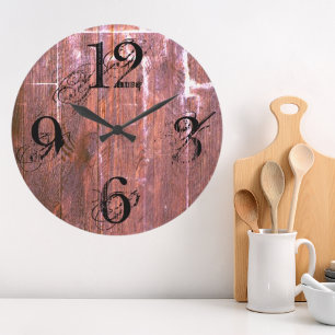 Ländliches County-Holz-Farmhaus Große Wanduhr