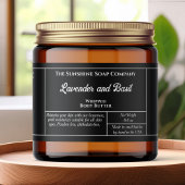 Ländliches Etikett für schwarze Körperbutter oder