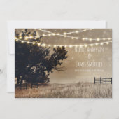 Ländliches Feld & Lichter Ländliche Hochzeit Einladung (Vorderseite)