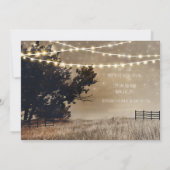 Ländliches Feld & Lichter Ländliche Hochzeit Einladung (Rückseite)