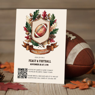 Ländliches Festmahl und Football Turkey Bowl Thank Einladung