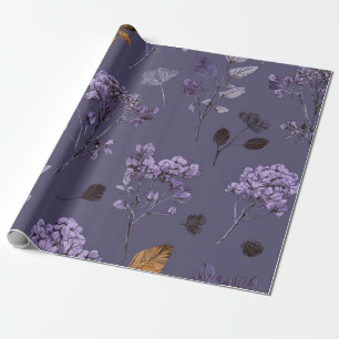 Ländliches Flieder Botanisches Fett Vintage Boho F Geschenkpapier