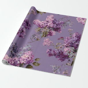 Ländliches Flieder Botanisches Fett Vintage Boho F Geschenkpapier