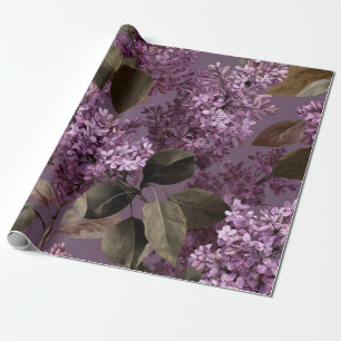 Ländliches Flieder Botanisches Fett Vintage Boho F Geschenkpapier