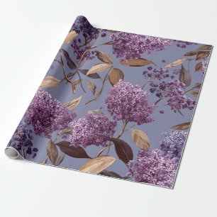 Ländliches Flieder Botanisches Fett Vintage Boho F Geschenkpapier