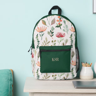 Ländliches florales Monogramm  Bedruckter Rucksack