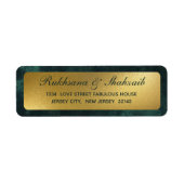 Ländliches Gold-Gradient Smaragdgrün Rücksendeadre (Vorne)