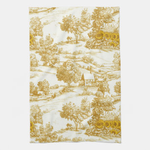 Ländliches Goldenes Sonnenblumen-Bauernhof-Toile-M Geschirrtuch