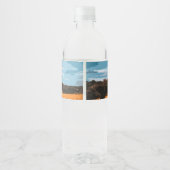 Ländliches goldenes Weizenfeld sonnige ländliche S Wasserflaschenetikett (Rückseite)