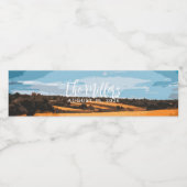 Ländliches goldenes Weizenfeld sonnige ländliche S Wasserflaschenetikett (Einzelnes Label)