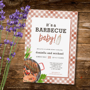 Ländliches Grill-Restaurant Babyshower Einladung