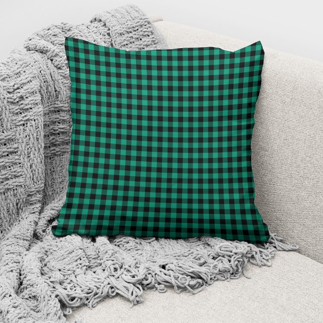 Ländliches Grün Gingham Karomuster Kissen (Von Creator hochgeladen)