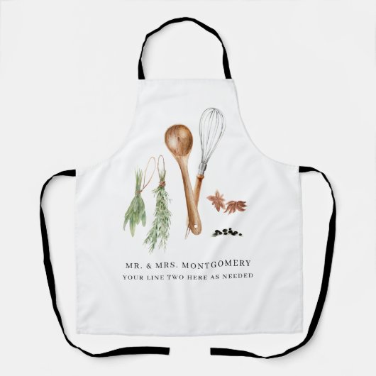 Ländliches handgemaltes Monogramm für die Landküch Schürze (Vorderseite)