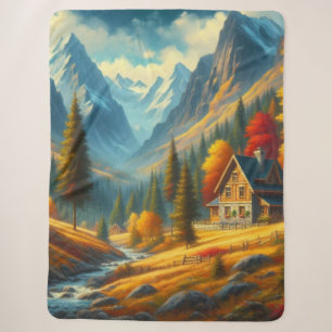 Ländliches Herbst-Berghäuschen & Fluss Sherpadecke