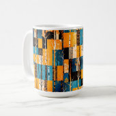 Ländliches Herbst-Wald-Baum-Patchwork-Quiltmuster Kaffeetasse (Vorderseite Links)