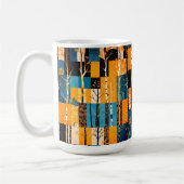Ländliches Herbst-Wald-Baum-Patchwork-Quiltmuster Kaffeetasse (Links)