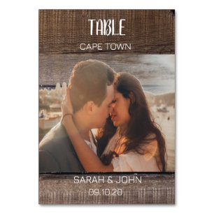 Ländliches Hochzeits-Reiseziel Foto Name  Tischnummer