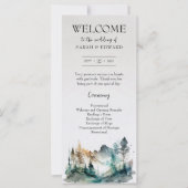 Ländliches Hochzeitsprogramm Wald Berg (Vorderseite)
