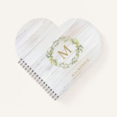 Ländliches Holz Blumiges Wasserfarben-Monogramm Notizblock (Vorderseite)