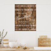 Ländliches Holz-Gästebuch im Stil einer Scheune Poster (Küche)