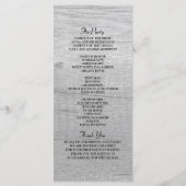 Ländliches Holz Hochzeitsprogramm in Schwarz und W Programm (Rückseite)