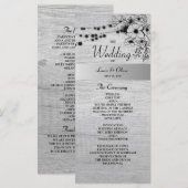Ländliches Holz Hochzeitsprogramm in Schwarz und W Programm (Vorne/Hinten)