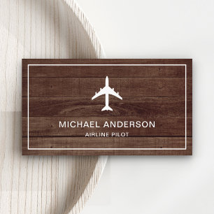 Ländliches Holz-Jet-Flugzeug-Fluggesellschaft-Pilo Visitenkarte
