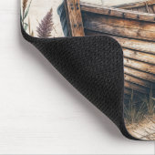 Ländliches Holzruderboot Mousepad (Ecke)