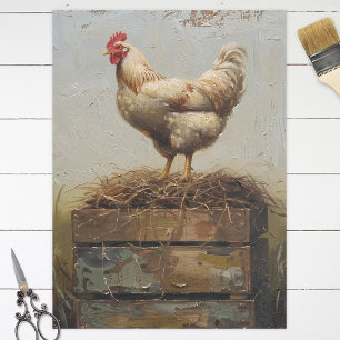 Ländliches Huhn und Nest Dekupage Seidenpapier