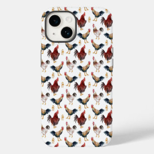 Ländliches Hühner-Muster iPhone 14 Hülle