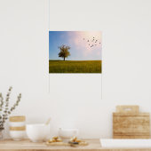 Ländliches Idyll mit Vögeln Poster (Küche)