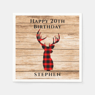 Ländliches Jäger-Thema zum 20. Geburtstag Serviette