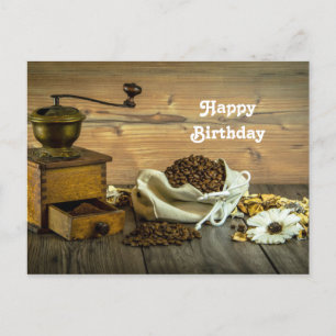 Ländliches Kaffeemühlen-Foto Geburtstag Postkarte